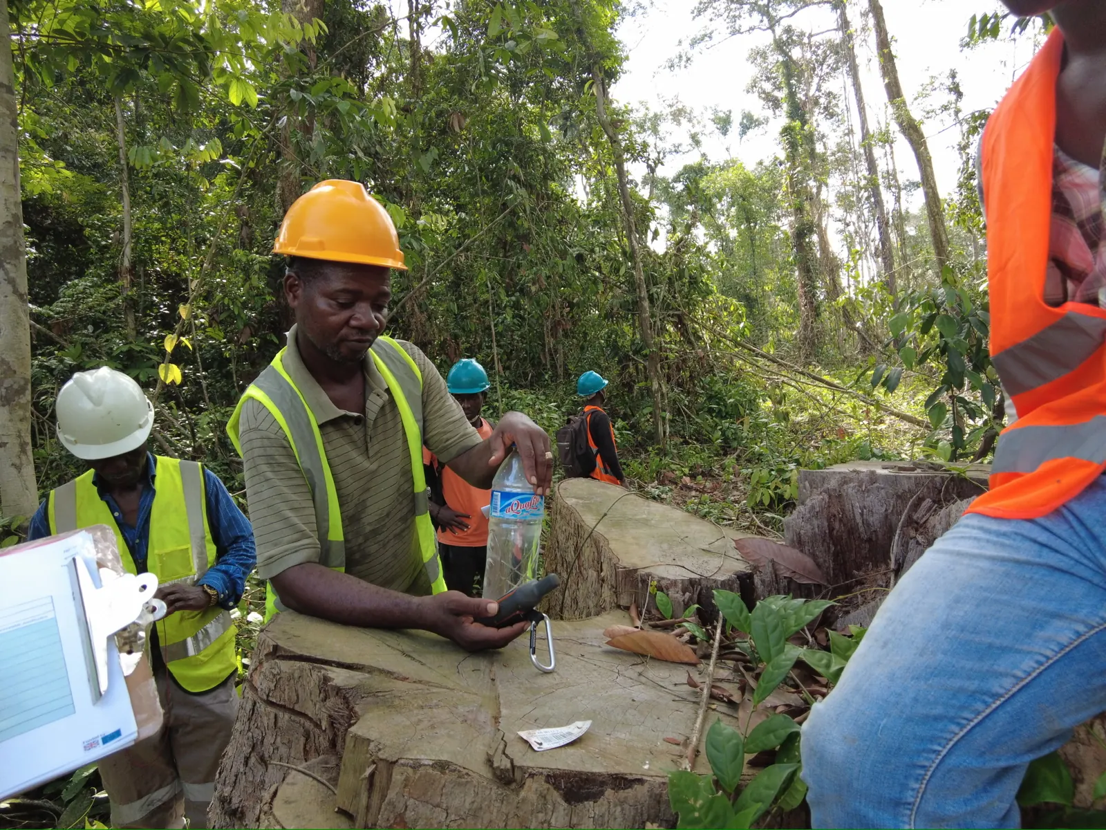 Stump with verification documents during chain of custody inspection